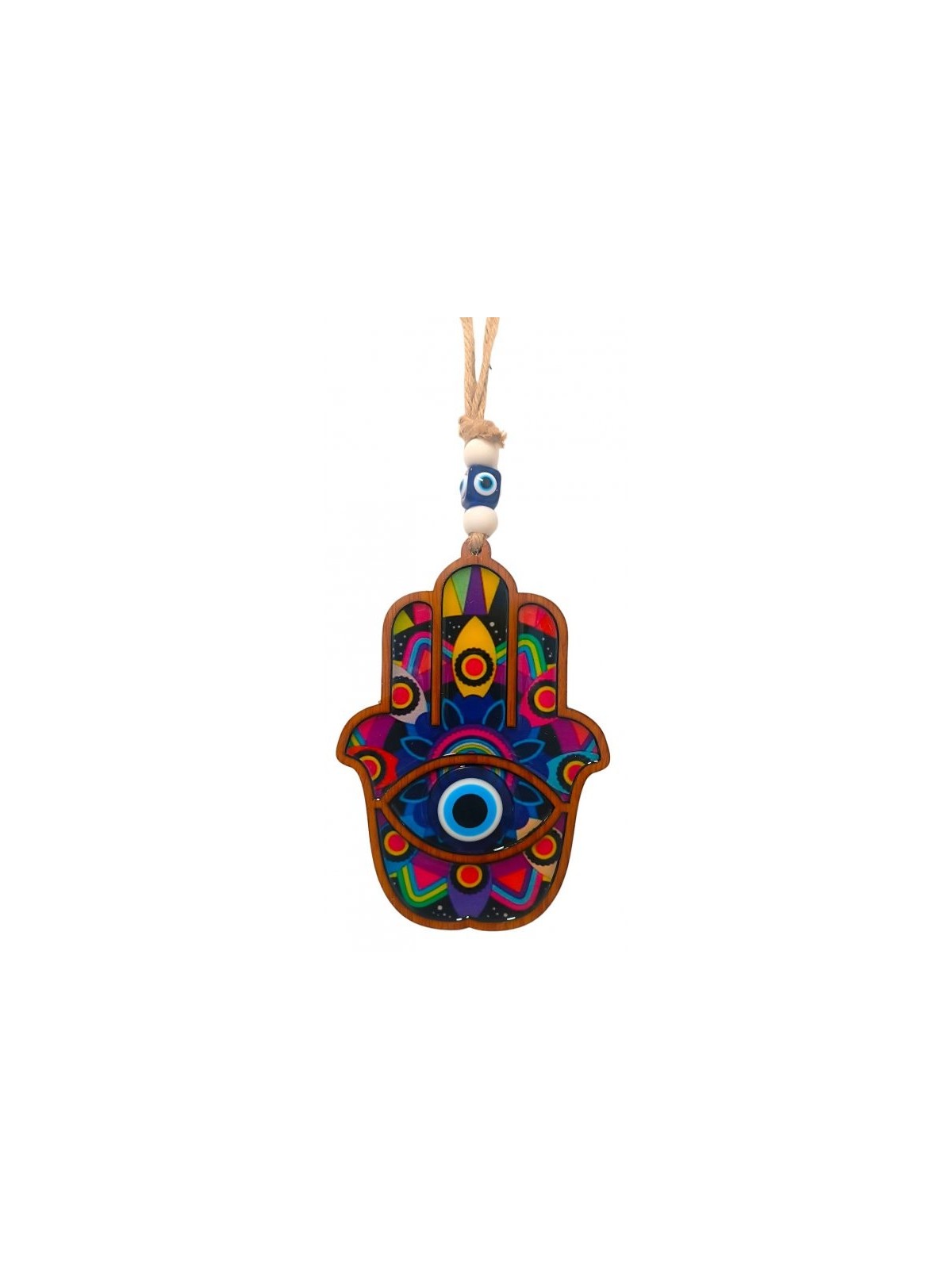 Tenture murale Hamsa en bois avec protection contre le mal... | Tentures murales