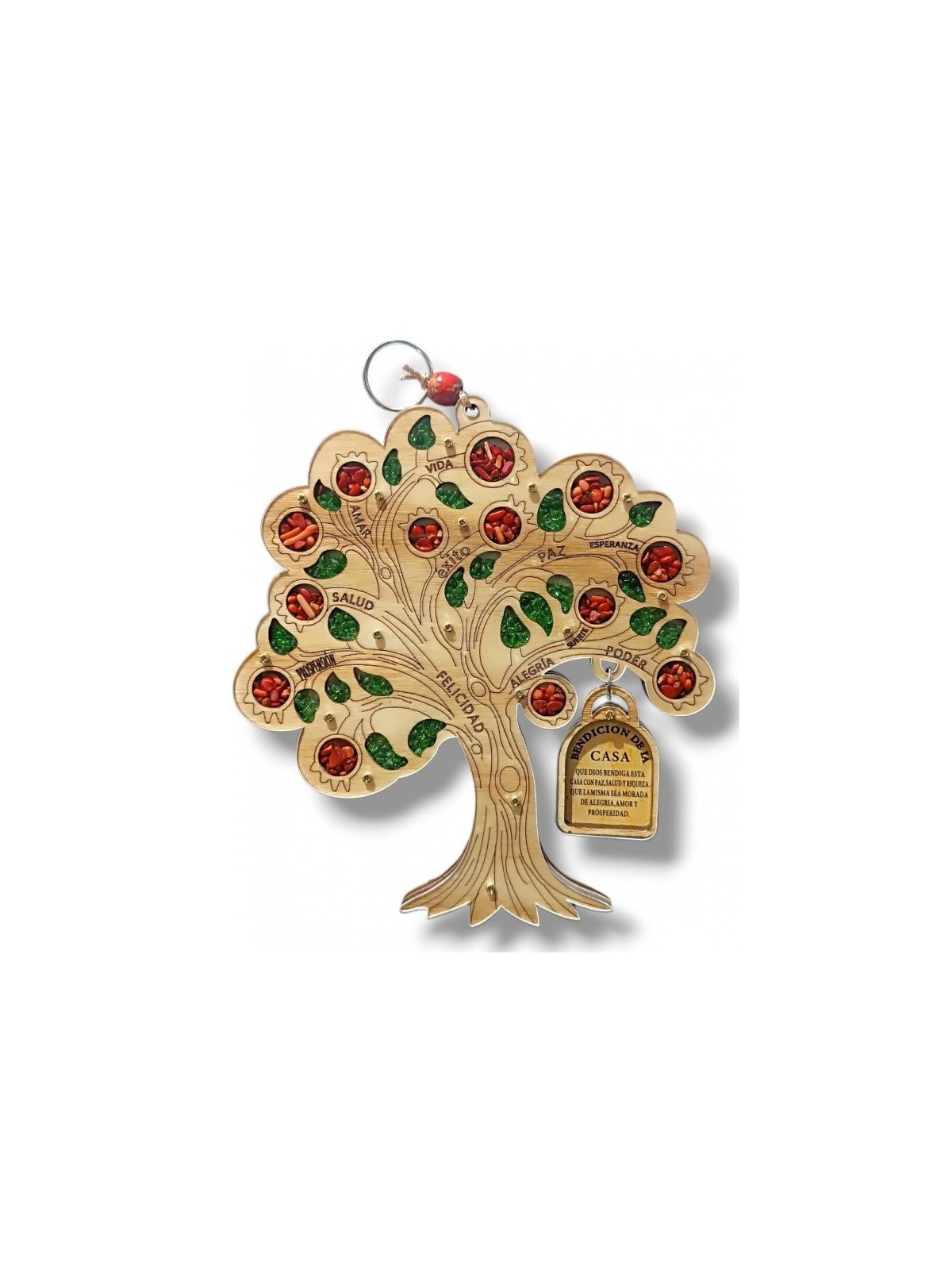 Wood Wall Hanging Colorful Tree of Life with Blessi... | Wall Hangings