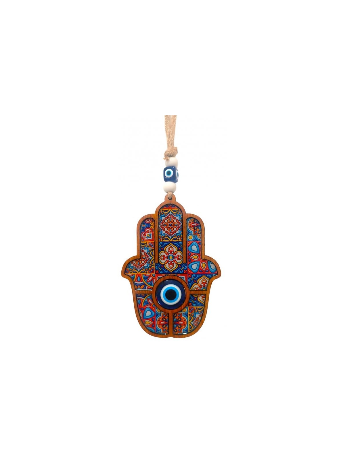 Tenture murale Hamsa en bois avec protection contre le mal... | Tentures murales