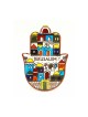 Plaque Hamsa murale en céramique avec des images colorées... | Décorations de table