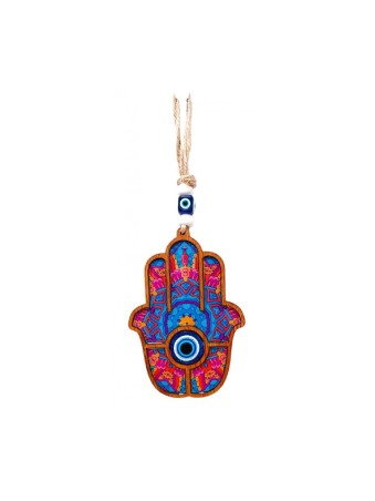 Tenture murale Hamsa en bois avec protection contre le mal... | Tentures murales