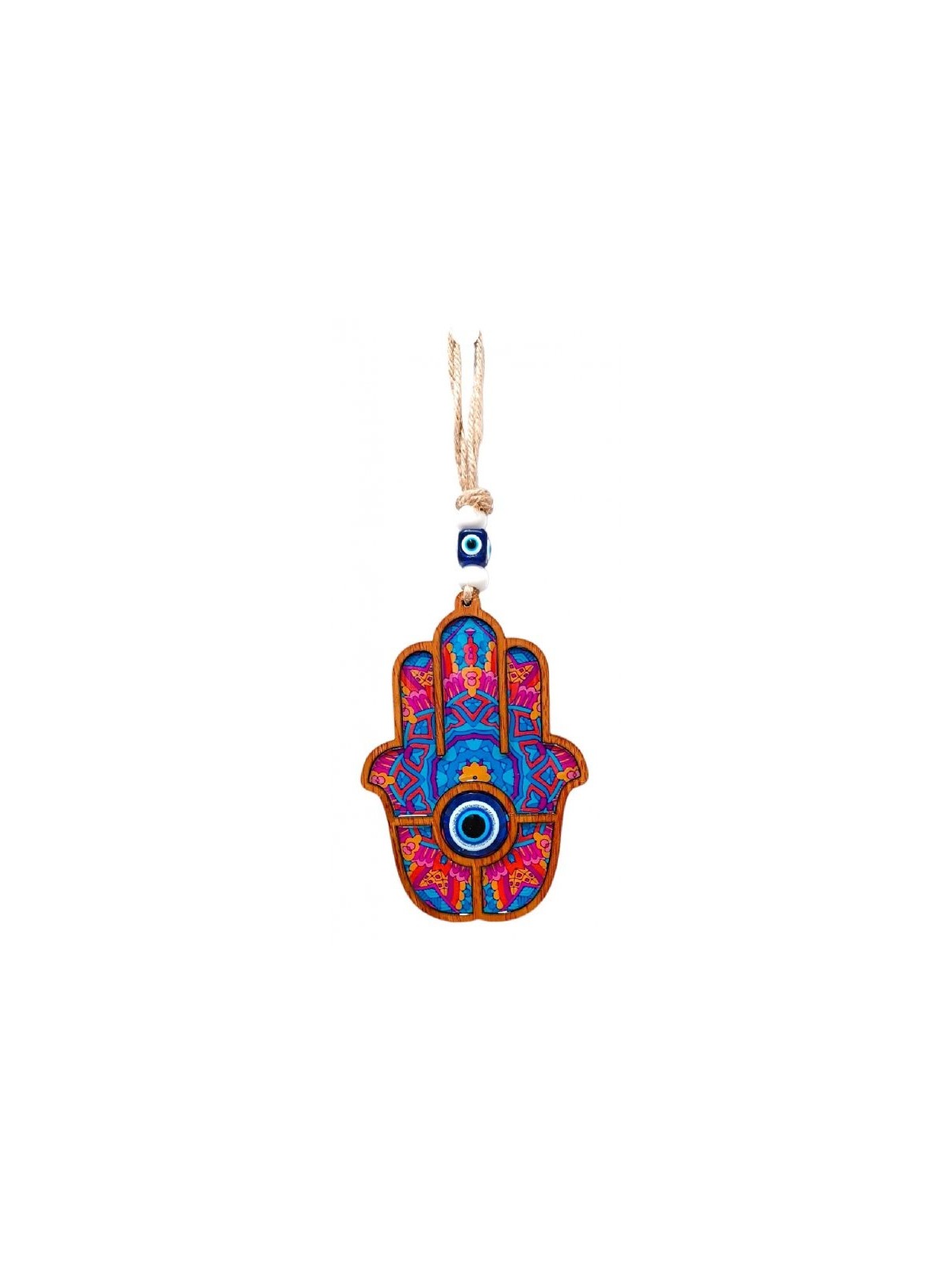 Tenture murale Hamsa en bois avec protection contre le mal... | Tentures murales