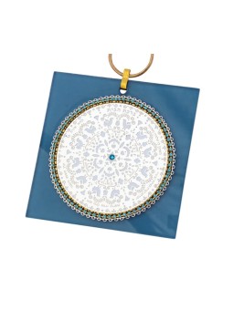 Ester Shahaf Verre Bleu Hébreu Accueil Bénédiction | Cadeau juif d'Israël