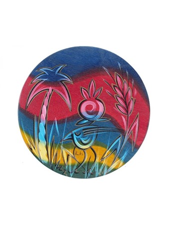 Set de table rond arc-en-ciel par Kakadu Art | Décorations de table