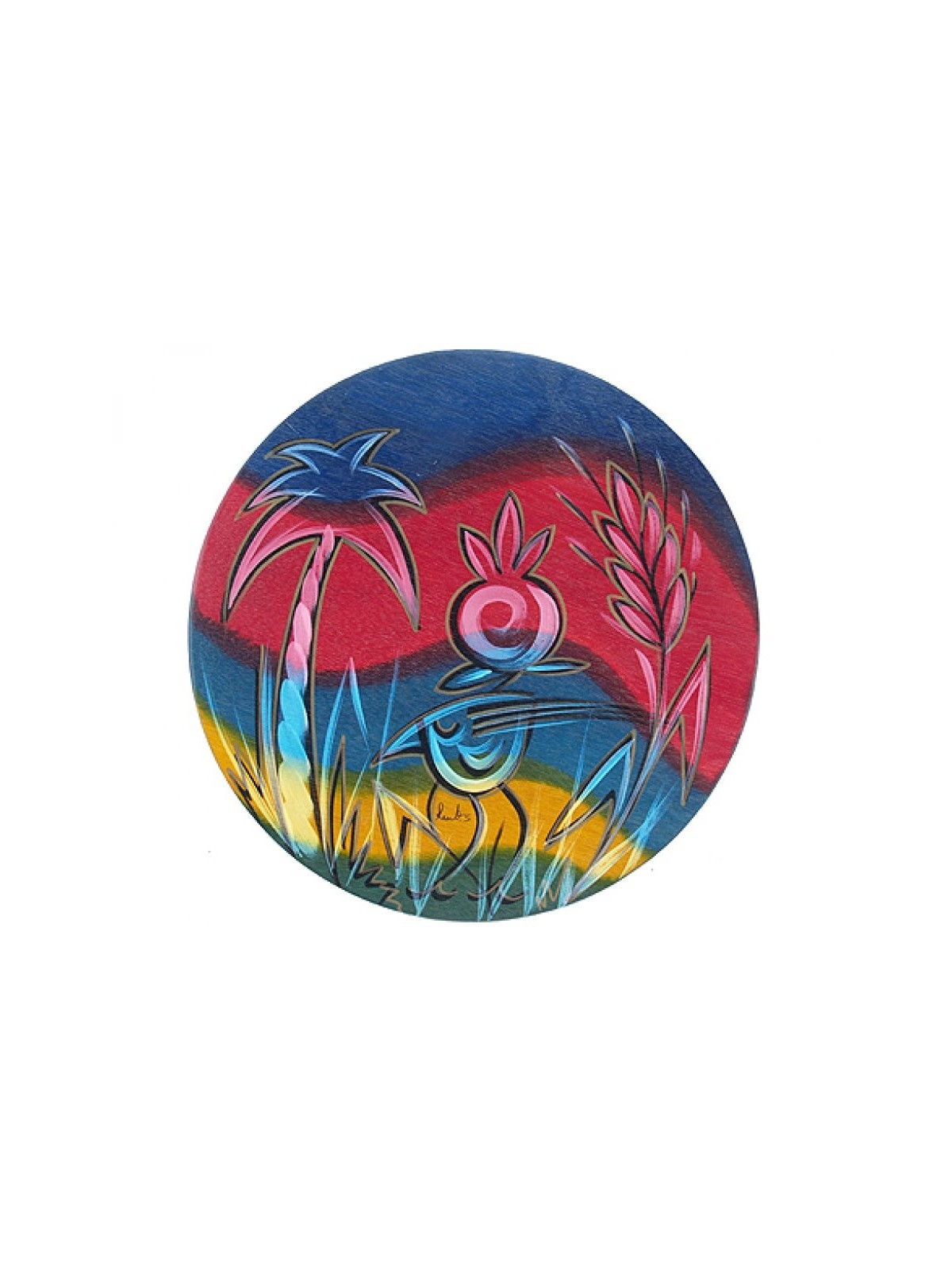 Set de table rond arc-en-ciel par Kakadu Art | Décorations de table