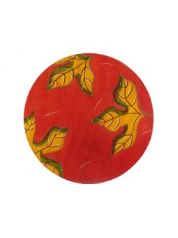 Placemat עגול עלים אדומים מאת Kakadu Art | קישוטי שולחן