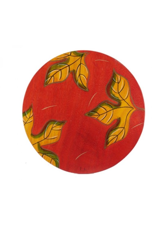 Set de table rond Feuilles rouges par Kakadu Art | Décorations de table