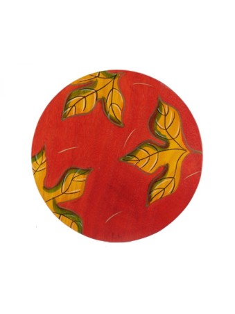 Set de table rond Feuilles rouges par Kakadu Art | Décorations de table