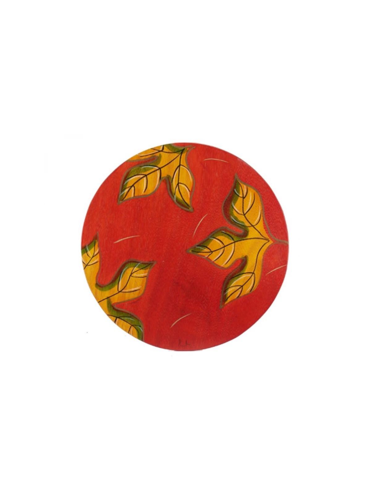 Placemat עגול עלים אדומים מאת Kakadu Art | קישוטי שולחן