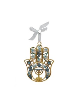 Gleaming Hamsa Wall Hanging Menorah Star of David a... | Wall Hangings