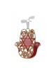 Étoile de David et fleurs brillantes à suspendre au mur Hamsa... | Hamsa en métal