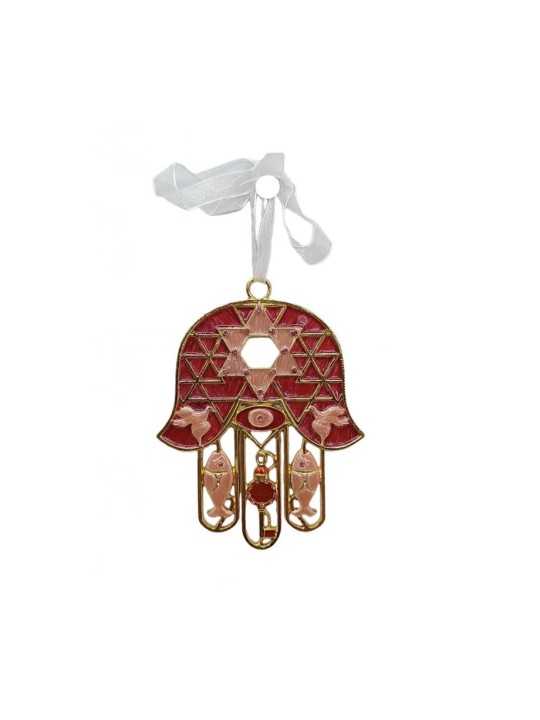Brillant Hamsa Tenture murale Poisson Clé Colombe Étoile de Dav... | Hamsa en métal