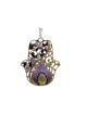Gleaming Hamsa Wall Hanging Pomegranates and Leaves %... | Metal Hamsa