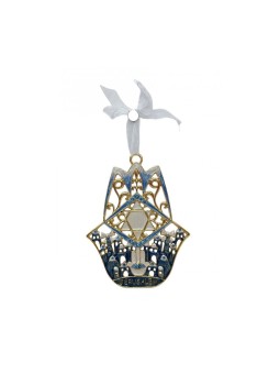 Décoration murale brillante Hamsa à suspendre Images de Jérusalem Étoile de... | Hamsa en métal