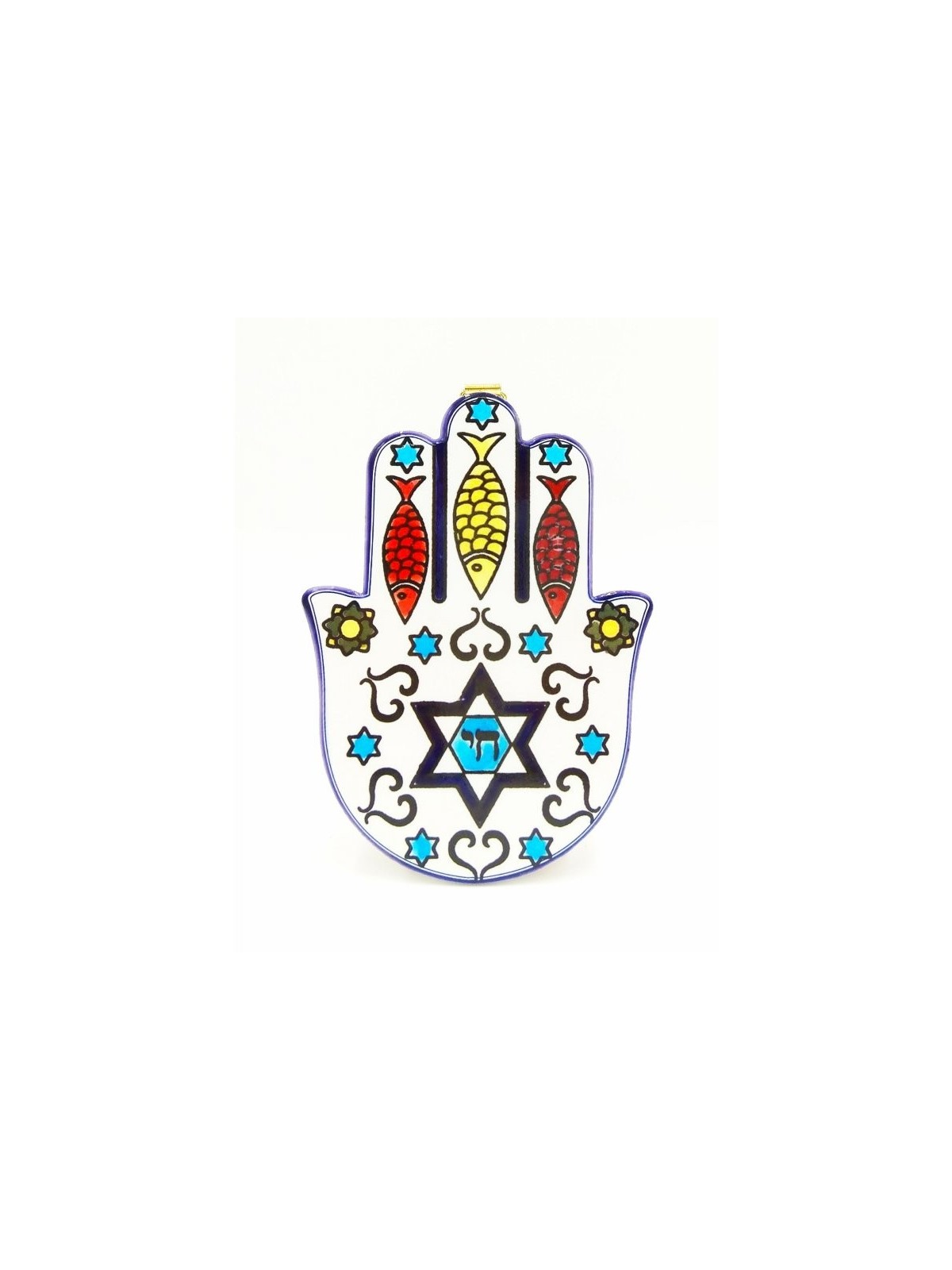 Ceramic Wall Hamsa with Oriental Chai Design | Table Decorations