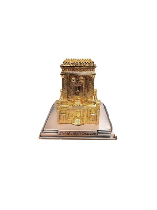 Sculpture surélevée en or du Second Temple avec sept temples cachés... | Figurines