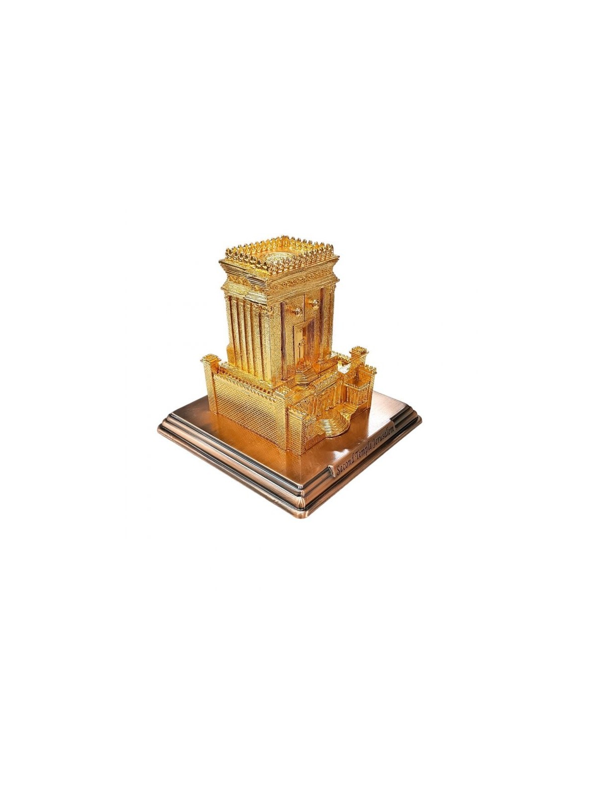 Sculpture surélevée en or du Second Temple avec sept temples cachés... | Figurines