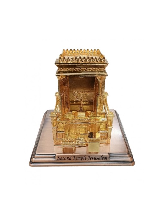 Sculpture surélevée en or du Second Temple avec sept temples cachés... | Figurines