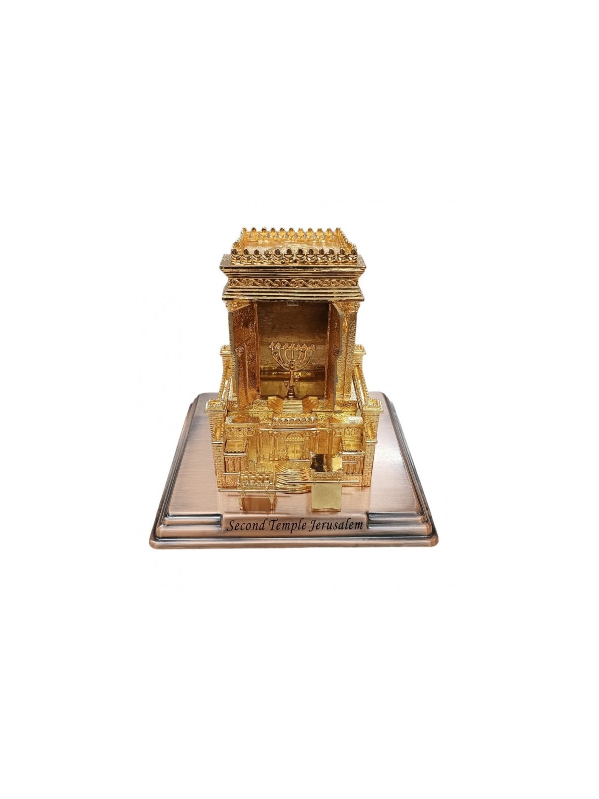 Sculpture surélevée en or du Second Temple avec sept temples cachés... | Figurines