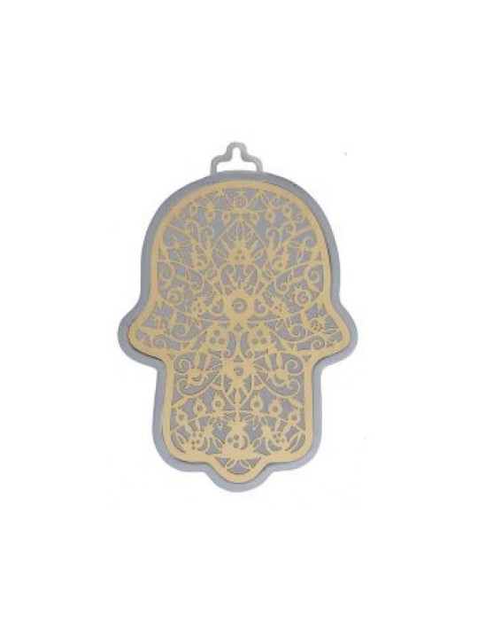 Yair Emanuel Wall Hamsa Overlay of Cutout Pomeg... | Hamsas par Emanuel