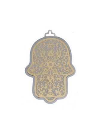 Yair Emanuel Wall Hamsa Overlay of Cutout Pomeg... | Hamsas par Emanuel