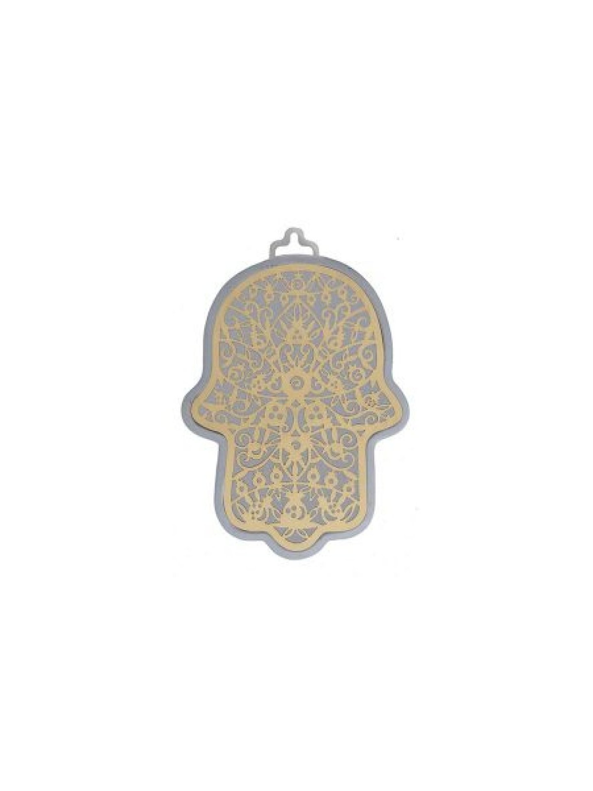 Yair Emanuel Wall Hamsa Overlay of Cutout Pomeg... | Hamsas par Emanuel