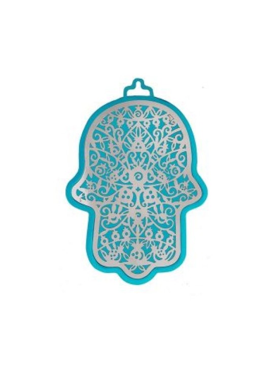 Yair Emanuel Wall Hamsa Overlay of Cutout Pomeg... | Hamsas par Emanuel