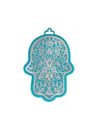 Yair Emanuel Wall Hamsa Overlay of Cutout Pomeg... | Hamsas par Emanuel