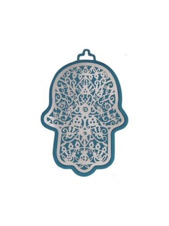 Yair Emanuel Wall Hamsa Overlay of Cutout Pomeg... | Hamsas par Emanuel