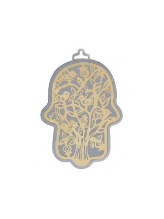 Yair Emanuel Mur Hamsa Superposition d'Arbre Découpé... | Hamsas par Emanuel