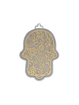 Yair Emanuel Wall Hamsa Overlay of Cutout Flora... | Hamsas by Emanuel