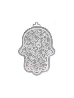 Yair Emanuel Mur Hamsa Superposition de Flore Découpée... | Hamsas par Emanuel