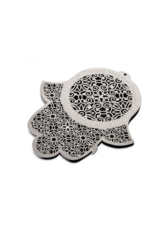 Dorit Judaica Wall Hamsa with Lace Design Crystals En... | Hamsa Hands