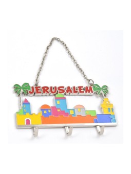 Porte-clés mural avec chaîne Paysage de Jérusalem Pa... | Horloges