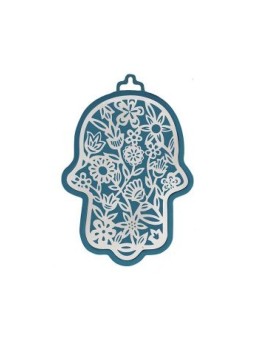 Yair Emanuel Mur Hamsa Superposition de Flore Découpée... | Hamsas par Emanuel