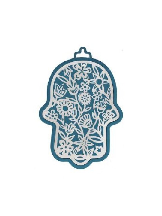 Yair Emanuel Wall Hamsa Overlay of Cutout Flora... | Hamsas by Emanuel