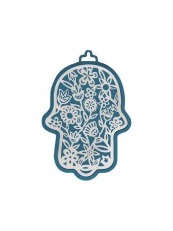 Yair Emanuel Wall Hamsa Overlay of Cutout Flora... | Hamsas by Emanuel