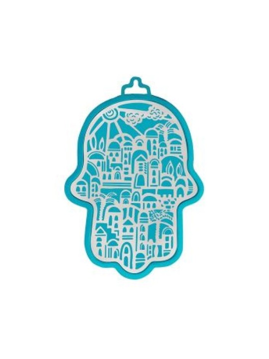 Yair Emanuel Wall Hamsa Overlay of Cutout Jerus... | Hamsas by Emanuel