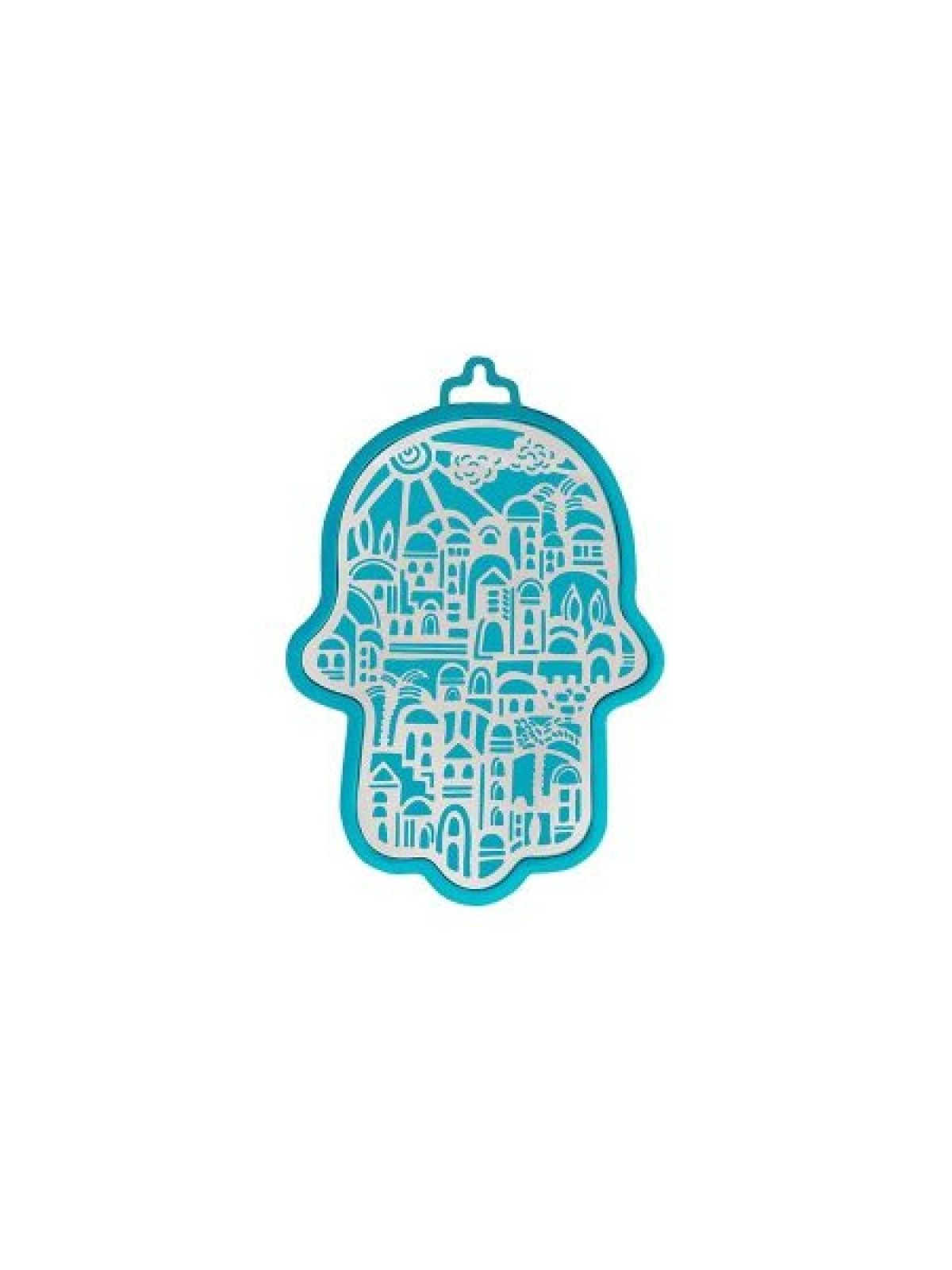 Yair Emanuel Wall Hamsa Overlay of Cutout Jerus... | Hamsas par Emanuel
