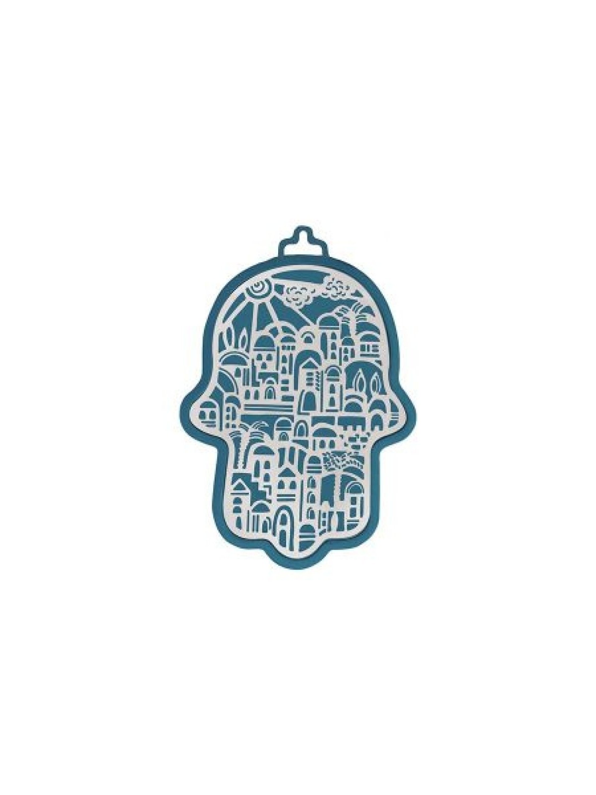 Yair Emanuel Wall Hamsa Overlay of Cutout Jerus... | Hamsas par Emanuel