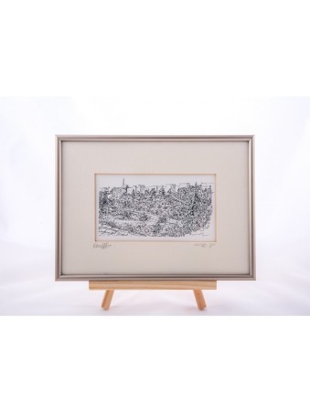YehuditsArt Croquis imprimé du Mont Sion Je... | Cadeau juif d'Israël