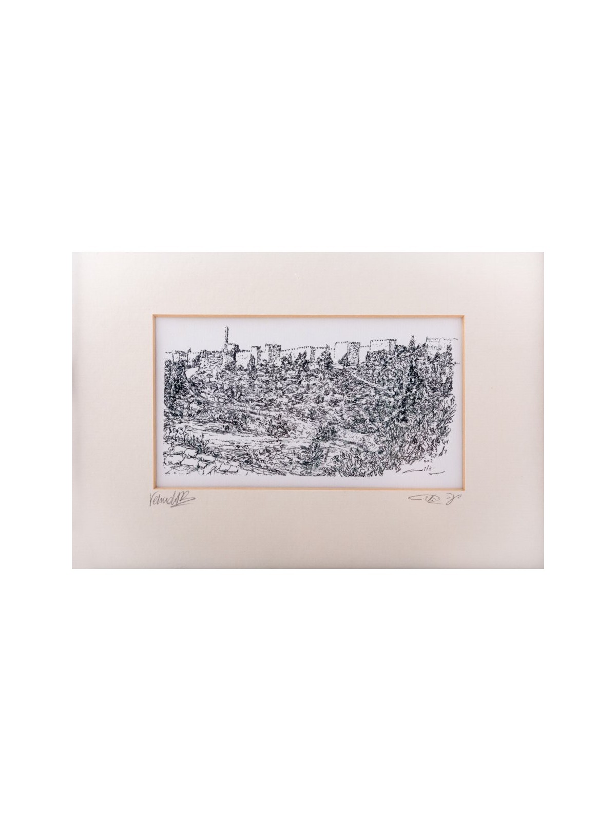 YehuditsArt Croquis imprimé du Mont Sion Je... | Cadeau juif d'Israël