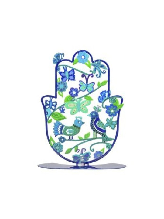 Yair Emanuel Grande Hamsa Peinte à la Main sur Socle... | Décorations de table