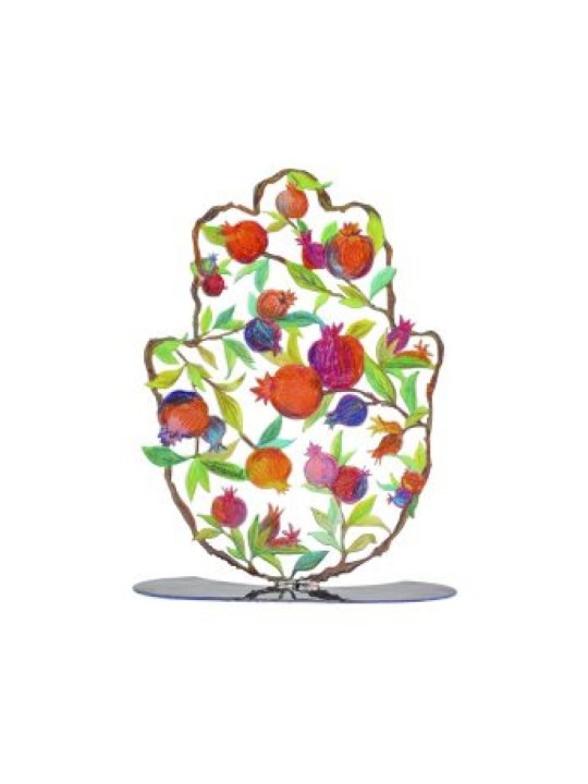 Yair Emanuel Grande Hamsa Peinte à la Main sur Socle... | Décorations de table