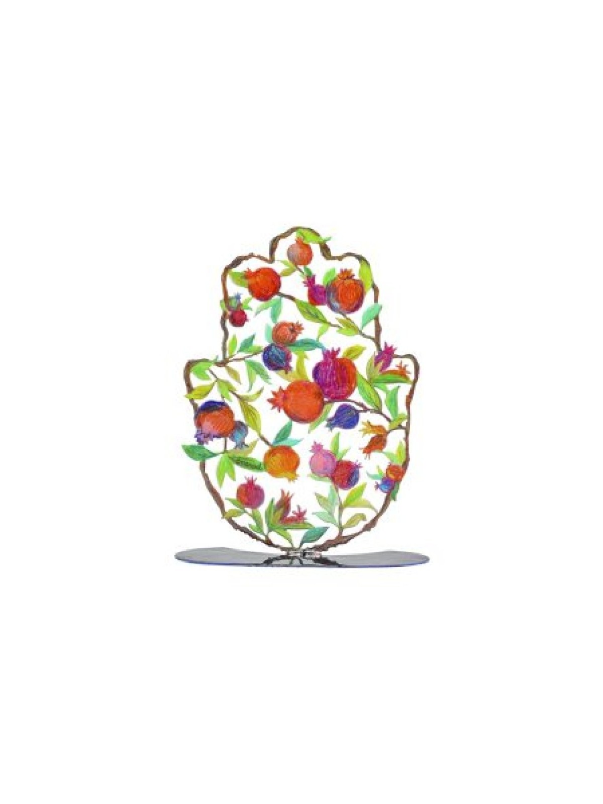 Yair Emanuel Grande Hamsa Peinte à la Main sur Socle... | Décorations de table