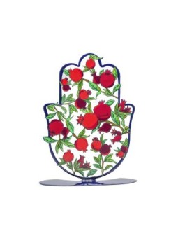 Yair Emanuel Large Hand Painted Hamsa on a Base... | Table Decorations