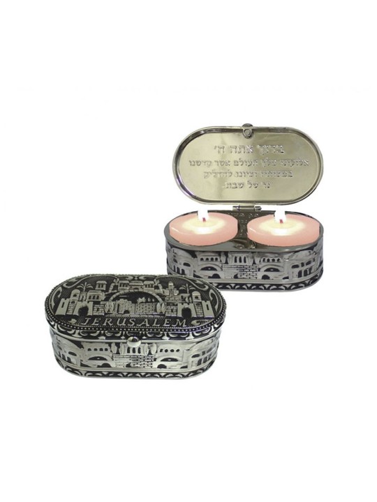 Bougeoirs de voyage compacts en nickelé... | Bougeoirs de voyage