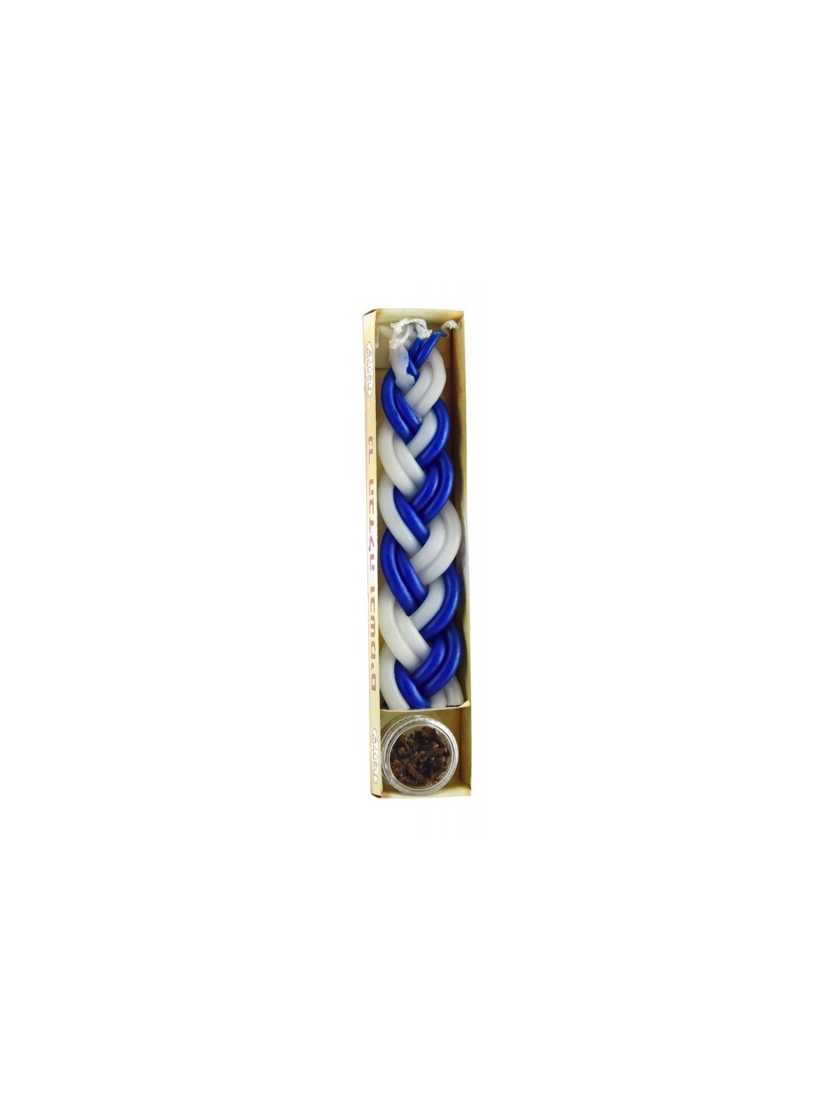 Mini deux en un tressé bleu et blanc Havdalah... | Bougies de la Havdala