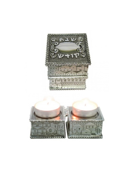 Bougeoirs de voyage compacts Nickel Jérusalem... | Bougeoirs de voyage