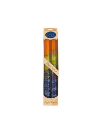Pair of Galilee Handcrafted Decorative Taper Cand... | Sabbath Candles